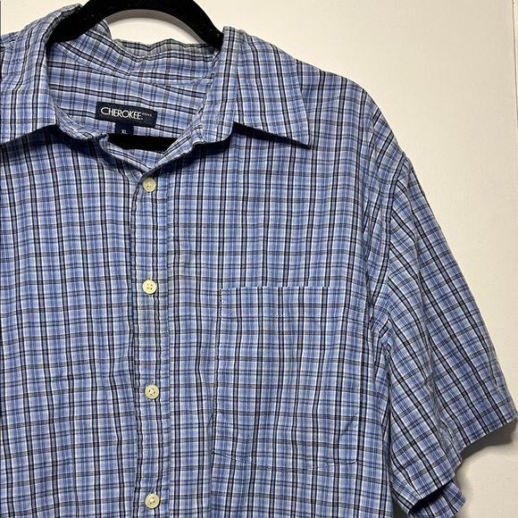 Cherokee Men's Blue Plaid Button-Down Shirt XL - Picture 3 of 11